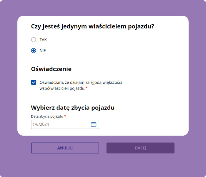 Jak złożyć zgłoszenie sprzedaży samochodu przez Internet? Krok 4