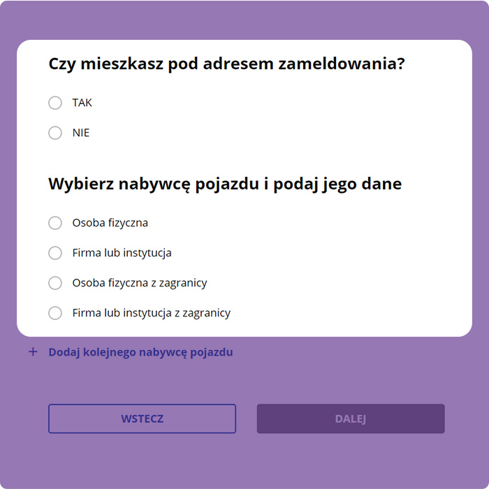 Jak złożyć zgłoszenie sprzedaży samochodu przez Internet? Krok 4